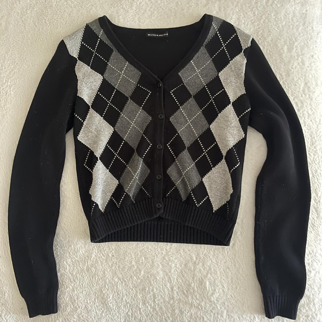 Brandy Melville Women's Black and Grey Jumper | Depop