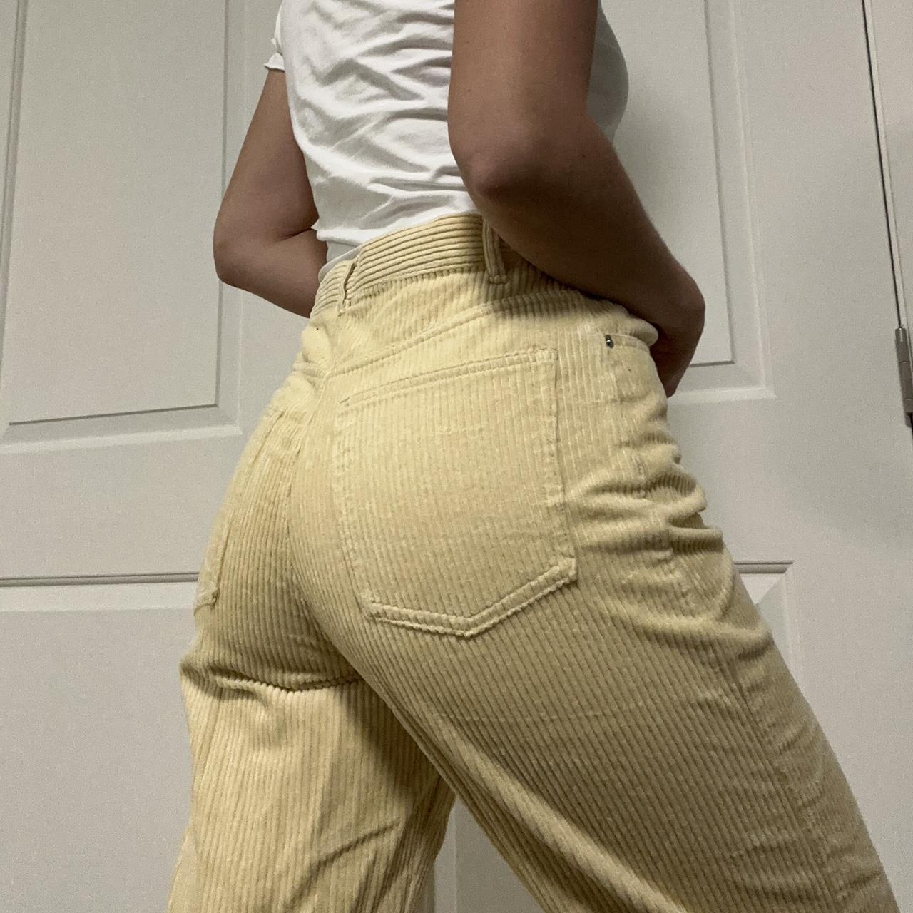 Monki Women's Yellow and Cream Trousers