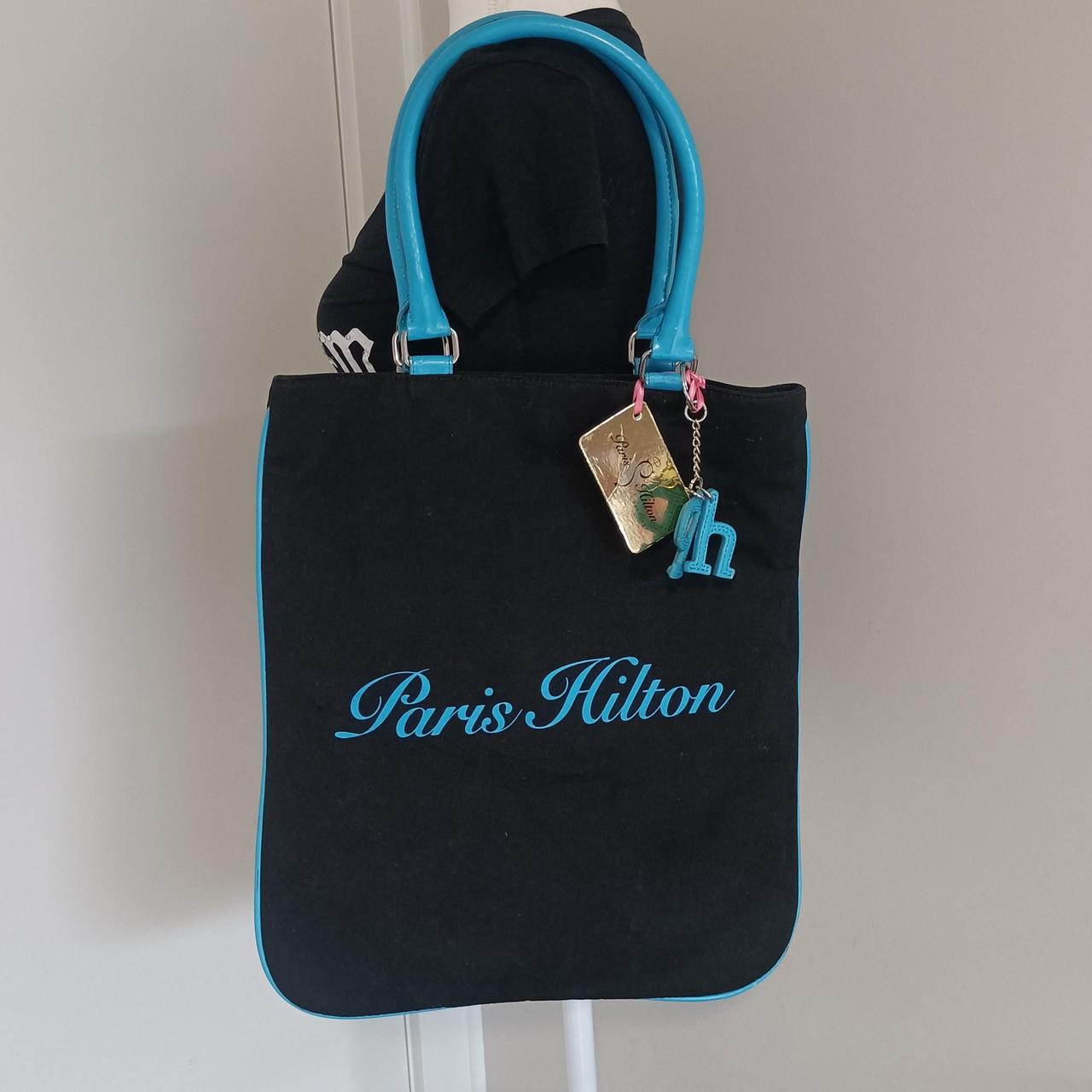 Y2K paris hilton tote bag Black with blue lining... Depop