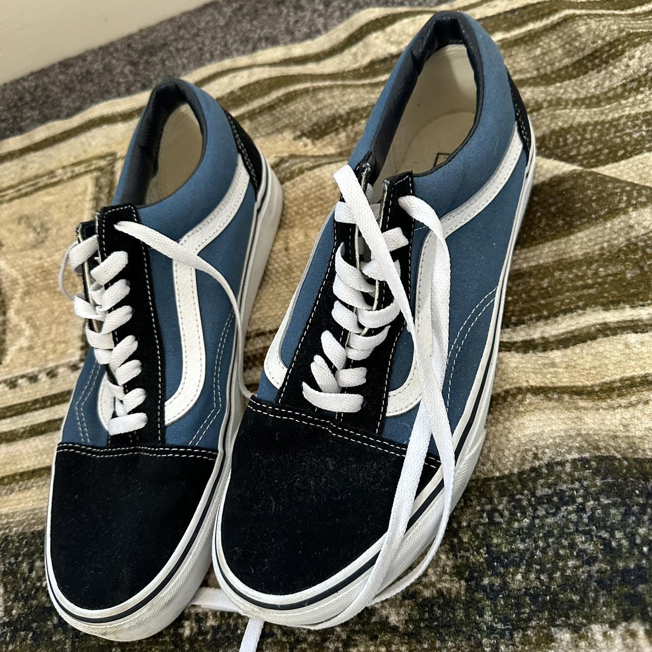 Vans Off the wall blue shoes Size 8 - Depop