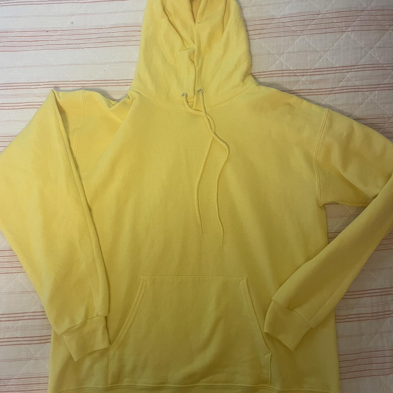 Yellow Hanes basic hoodie! Size medium! #hanes... - Depop