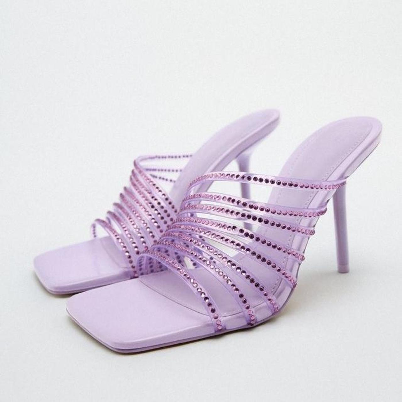 Zara high best sale heeled vinyl sandals