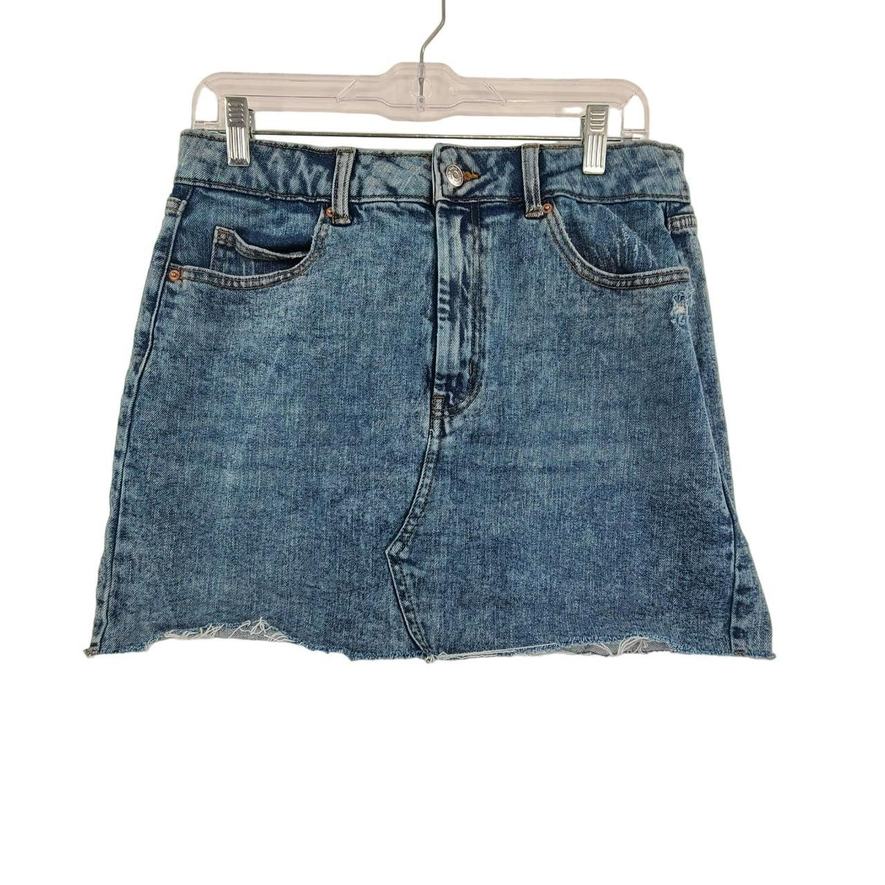 Wild Fable Women's Denim Mini Skirt Blue Size... - Depop