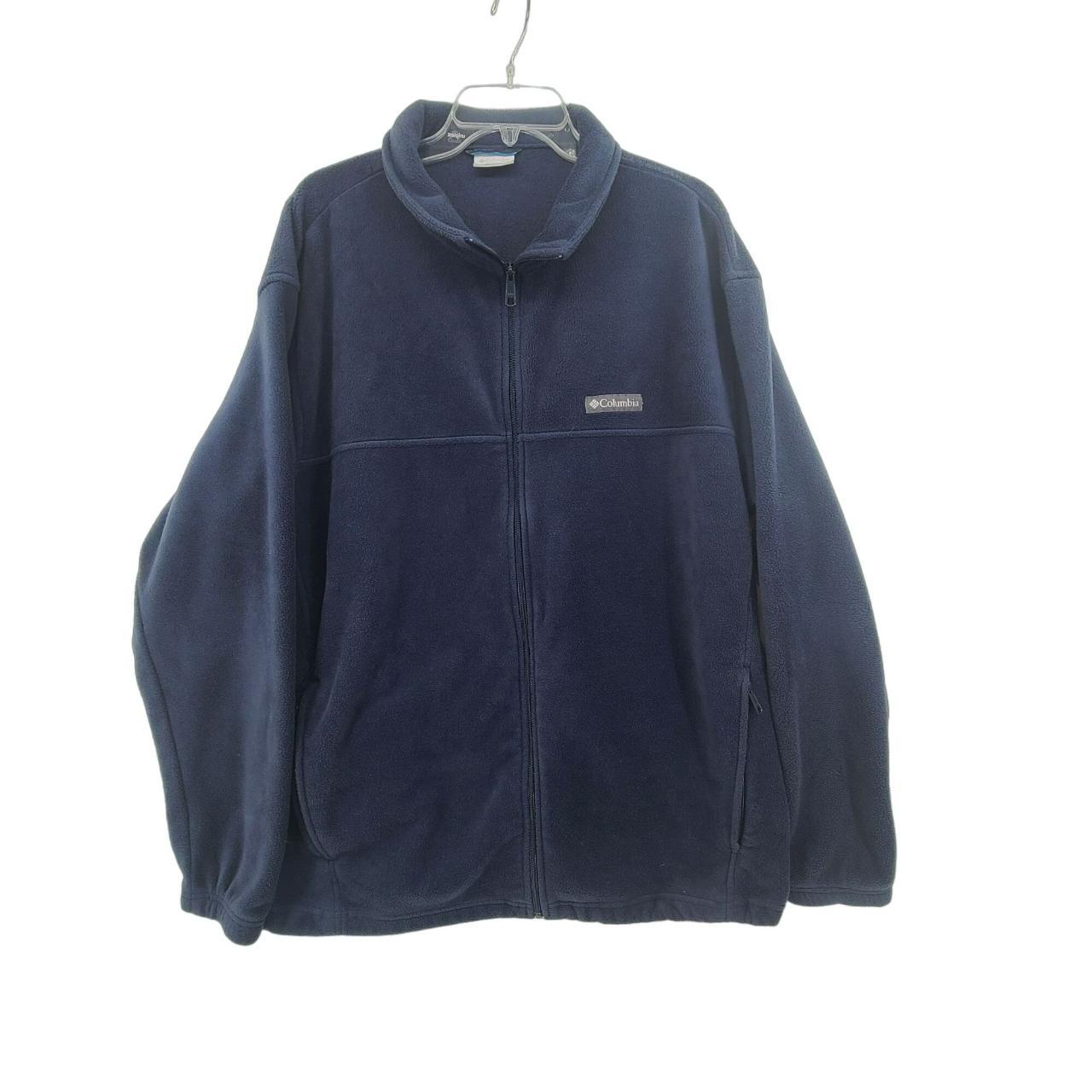 Columbia Men's Zip Up Fleece Jacket Blue Size... Depop