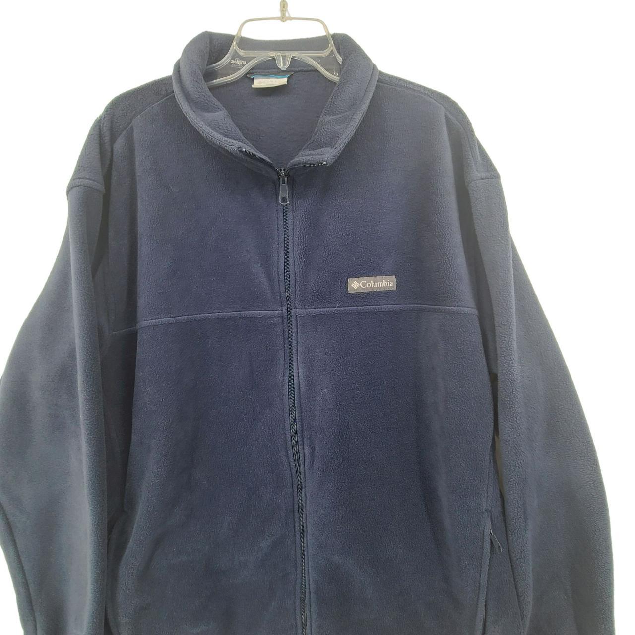 Columbia Men's Zip Up Fleece Jacket Blue Size... - Depop