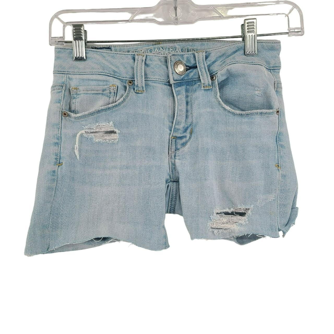 American Eagle Women's Super Stretch Denim Shorts... Depop