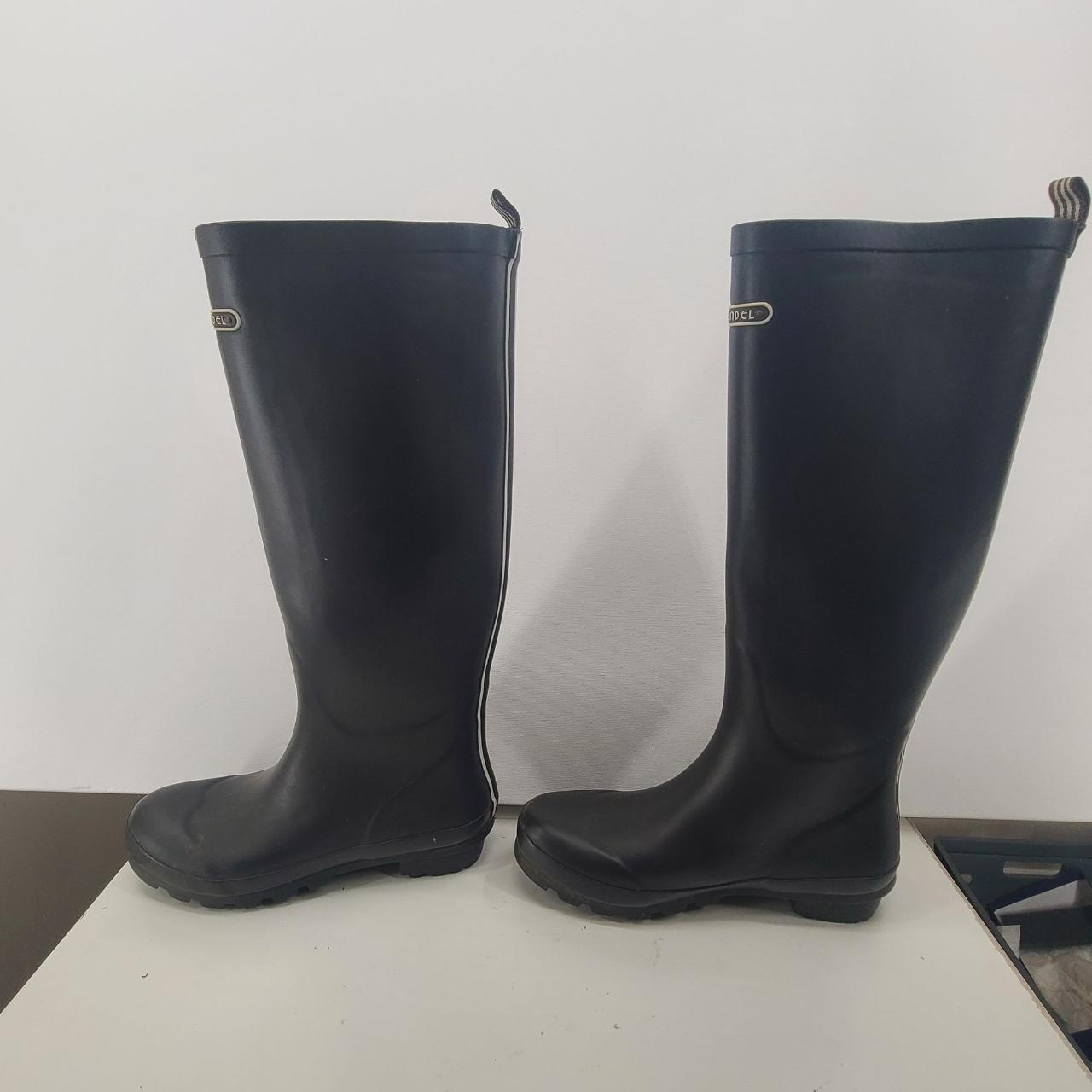 Woman's Henri Bendel Tall Rubber Boots Wellies Rear... - Depop