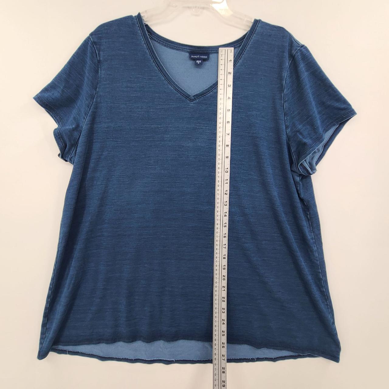 PureJill by J Jill Indigo 100% Cotton Short Sleeve Top in Indigo