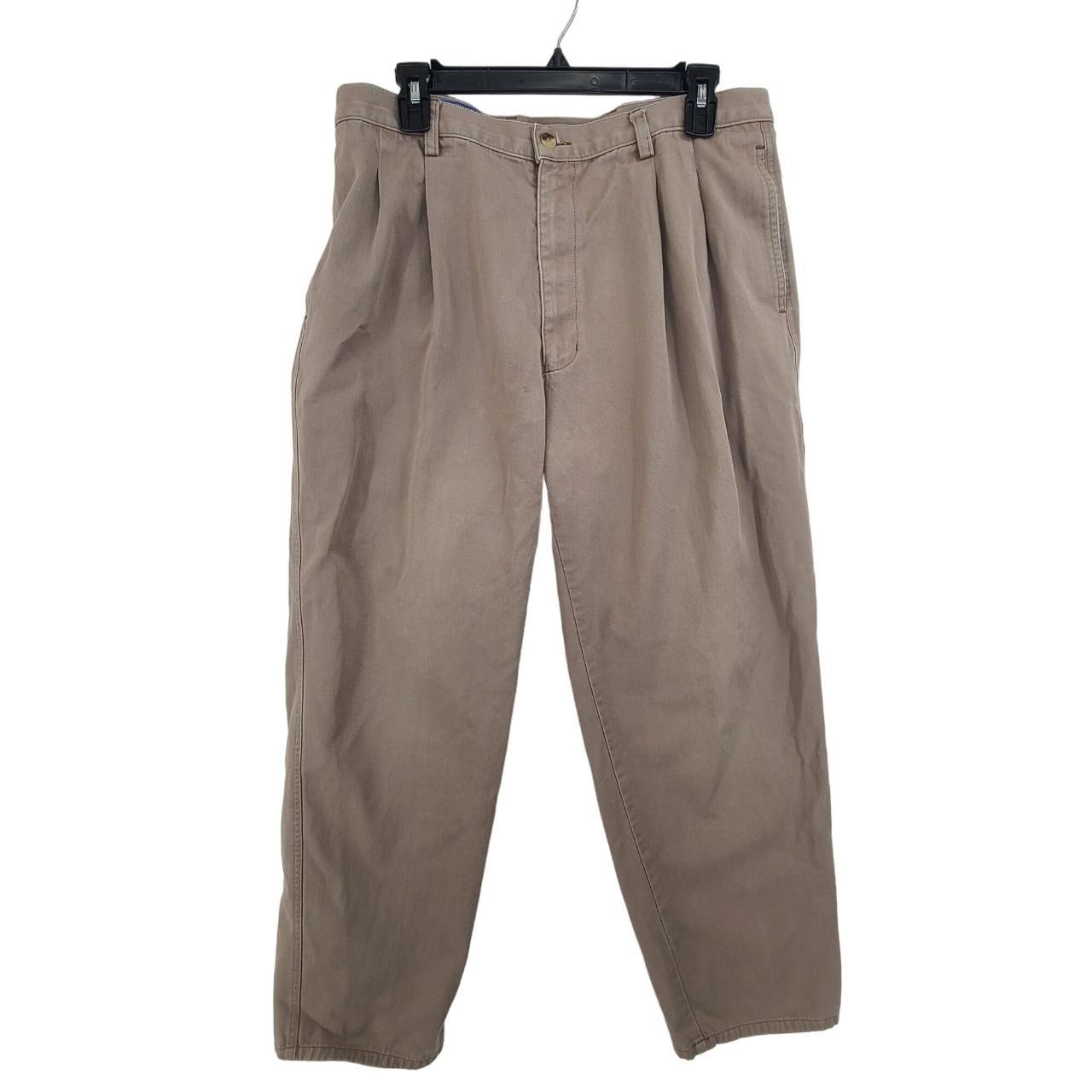 Pendleton Mens Khaki Cotton Classic Chino Pant Pleat... - Depop