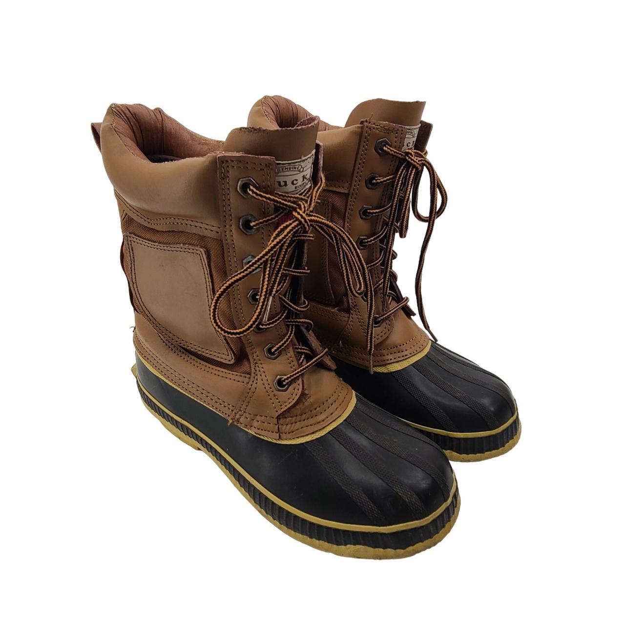 Duck Men's Lace Up High Top Snow Boots Brown Size... - Depop
