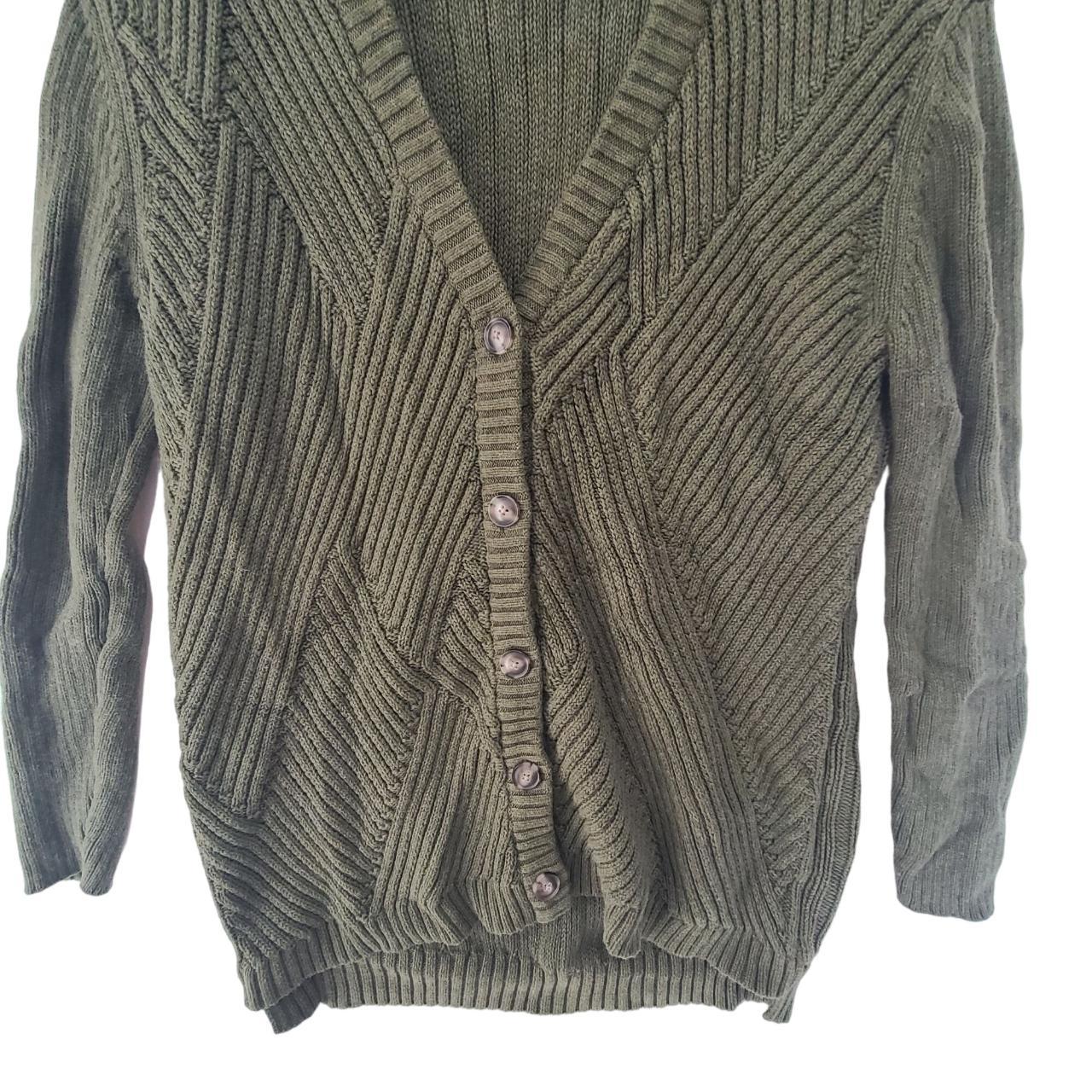 CABI 3536 Aerial Button Front Olive Green Knit. Depop