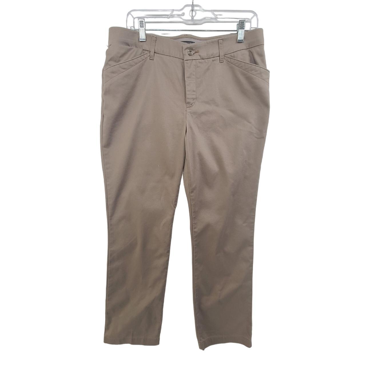 riders by lee mid rise straight leg khaki pants