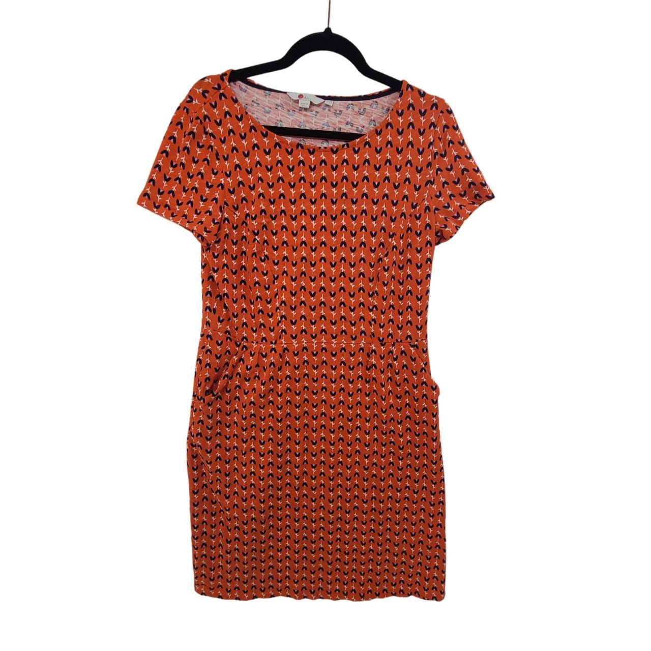 Boden Phoebe Jersey Dress Short Sleeve Orange Size. Depop