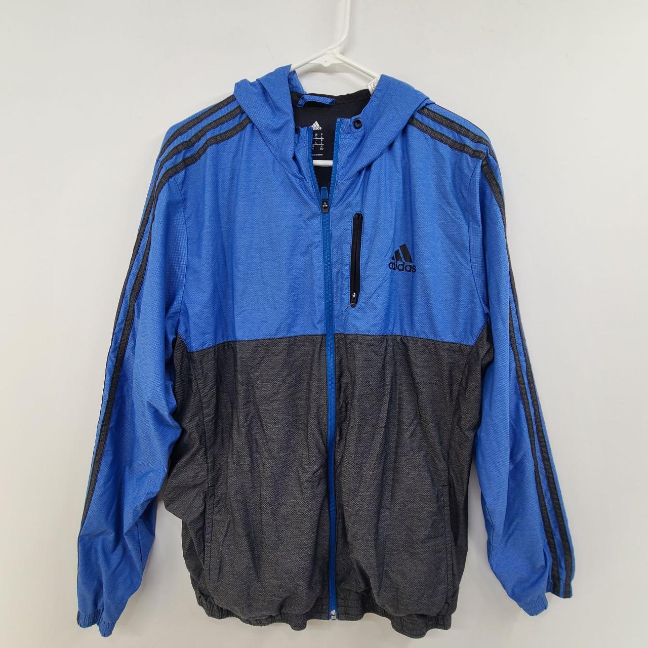 Adidas Track Jacket Hooded Windbreaker Mens Large ... - Depop