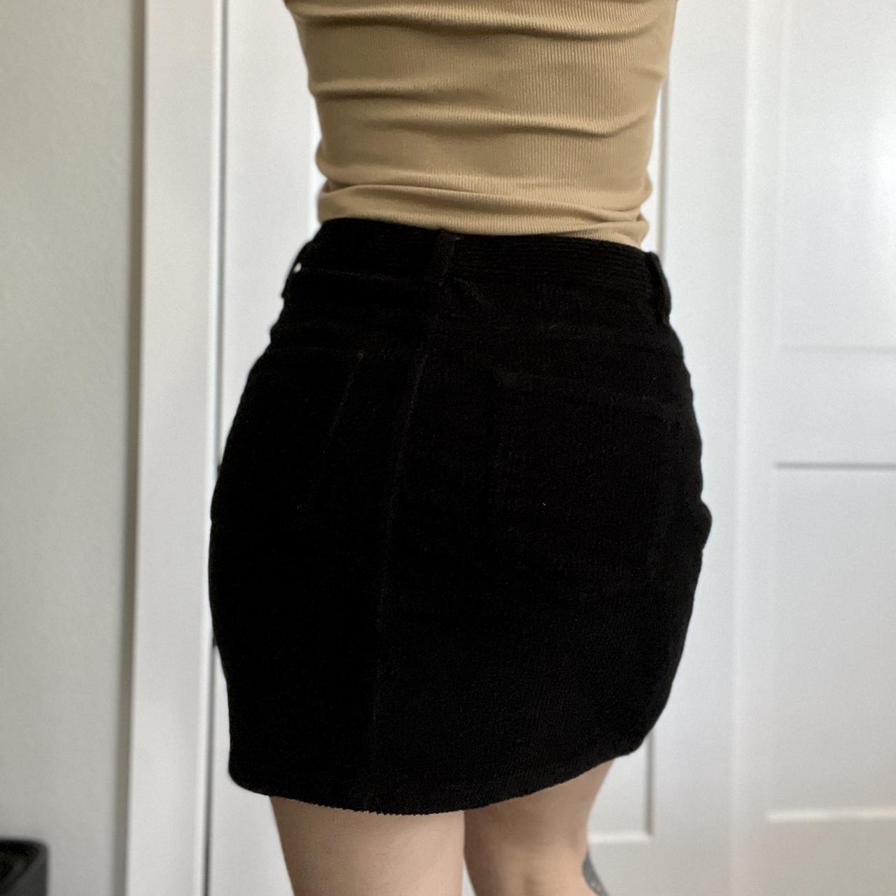 Black corduroy shop skirt zara