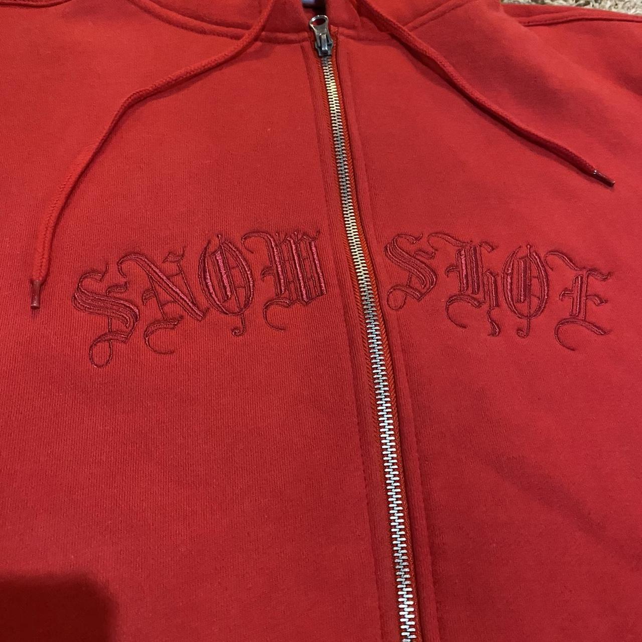 Snowshoe mountain all red zip up hoodie amazing y2k... Depop