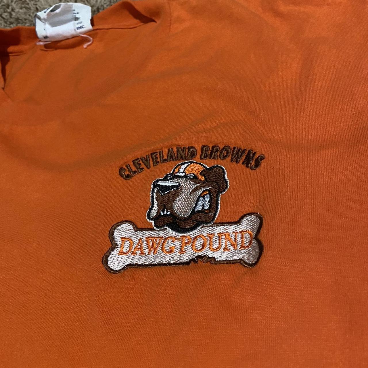 Vintage 2000s Cleveland Browns Logo Brown T Shirt In - Depop