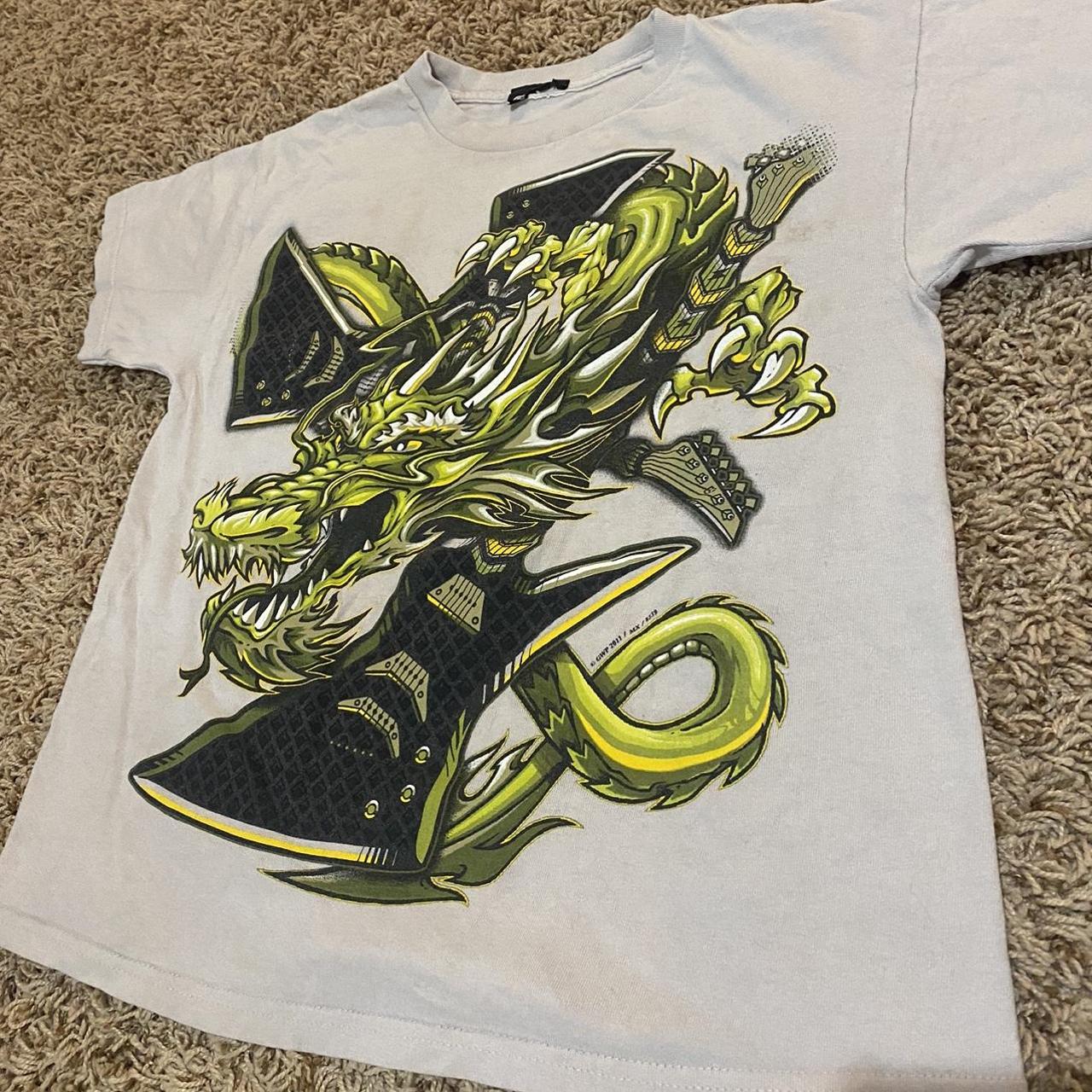 2011 Gwp brand Y2k dragon graphic with guitar... - Depop