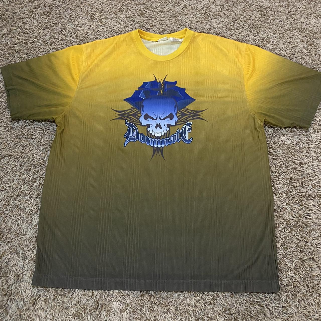 Y2k no boundaries Dominate Skull graphic yellow and - Depop