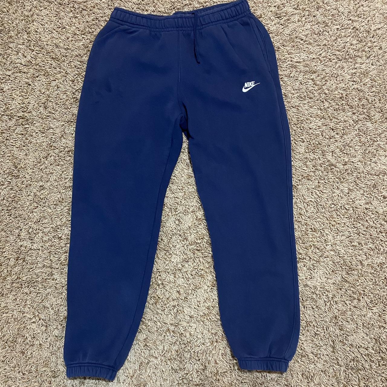 Vintage Nike navy blue jogger sweatpants Nike swoosh... Depop