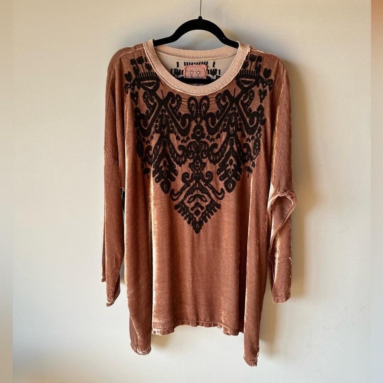 Johnny Was Women's Shirt - Brown/Gold - L – Johnn… - image 1