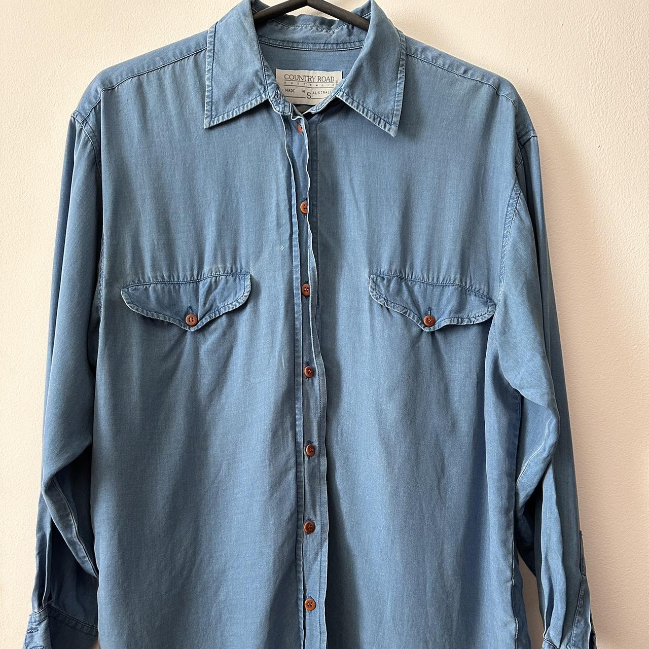 Country Road Men’s vintage denim shirt Size:... - Depop