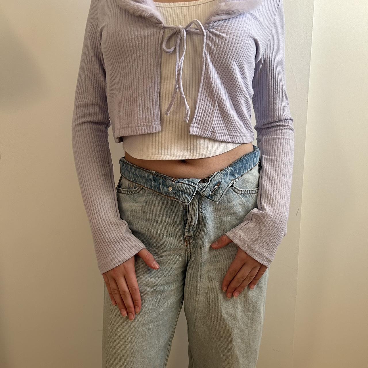 Aesthetic Cropped Lavender Cardigan Lilac Cardigan Cropped