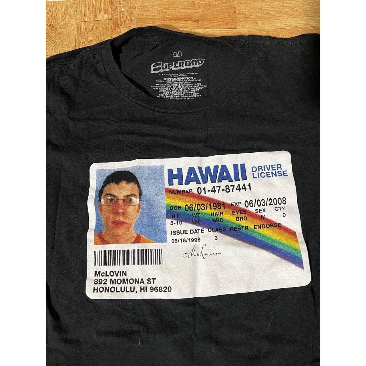 Superbad Men’s McLovin License ID Black T-Shirt Size... - Depop