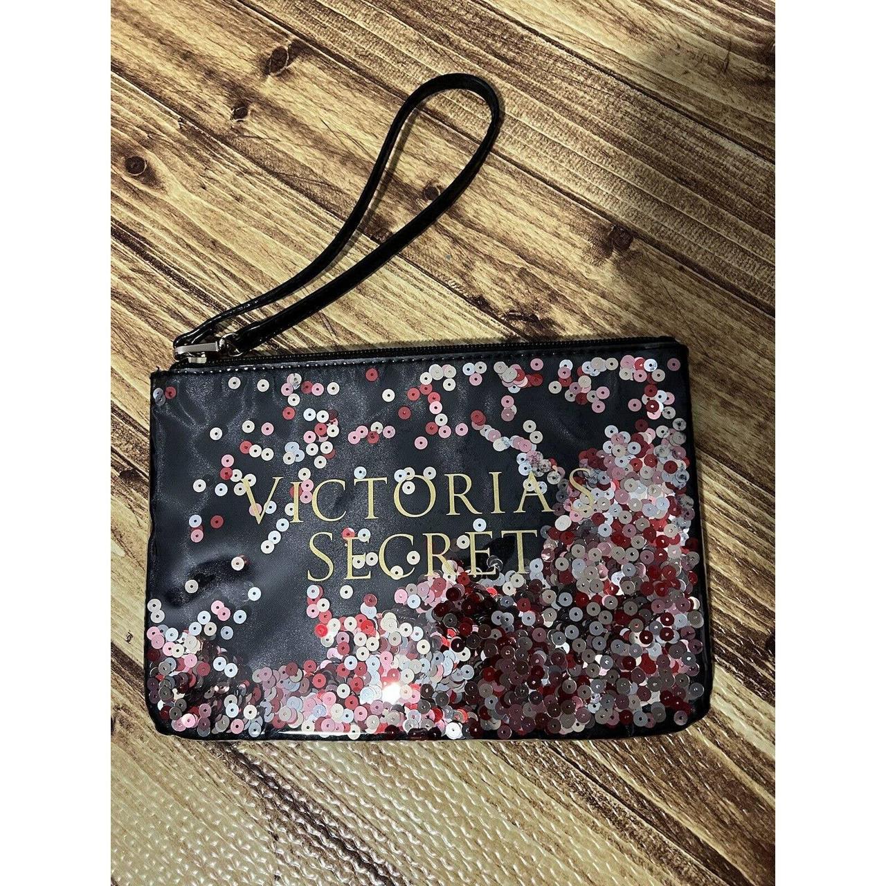 Victoria's Secret - Sequined Clutch Purse - Black & Silver - NEW