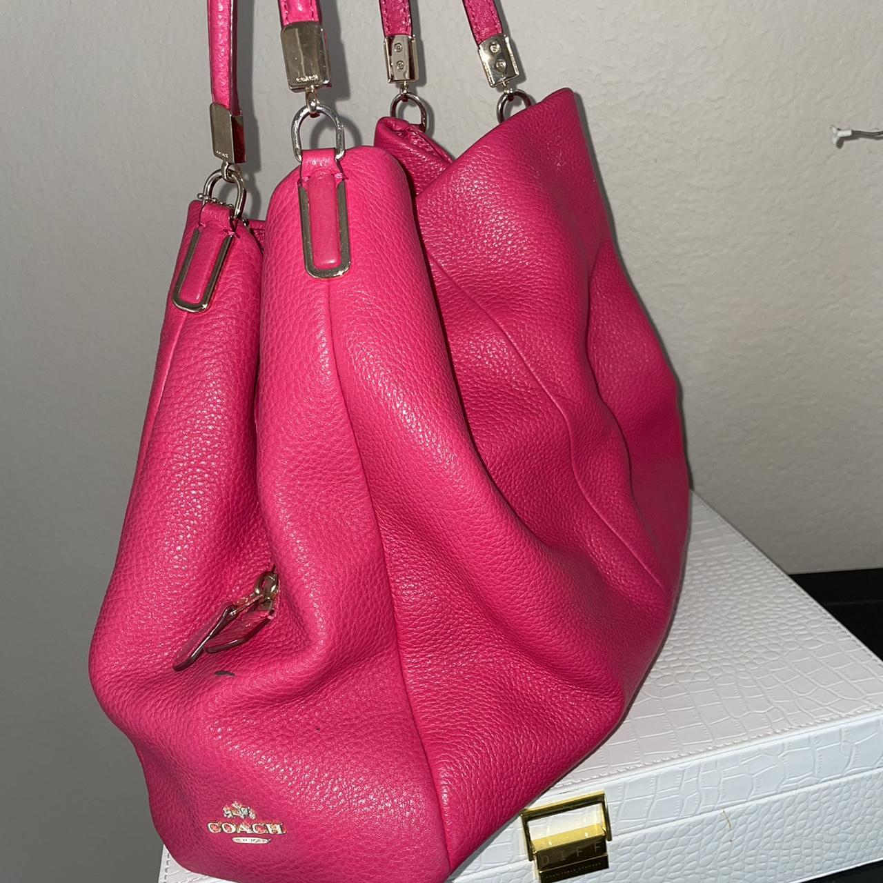 Pink Patent Leather Coach Purse with Adjustable Silver Chain Strap. Look At  Pics | eBay