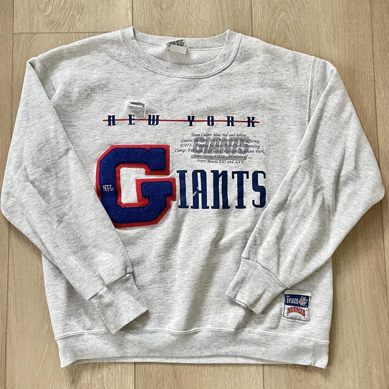 Vintage - Men - Game NY Giants Hooded Tee - White, Red, Blue - Nohble