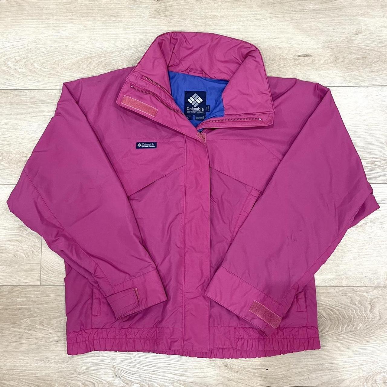 Columbia Sportswear Women's Pink and Blue Jacket | Depop