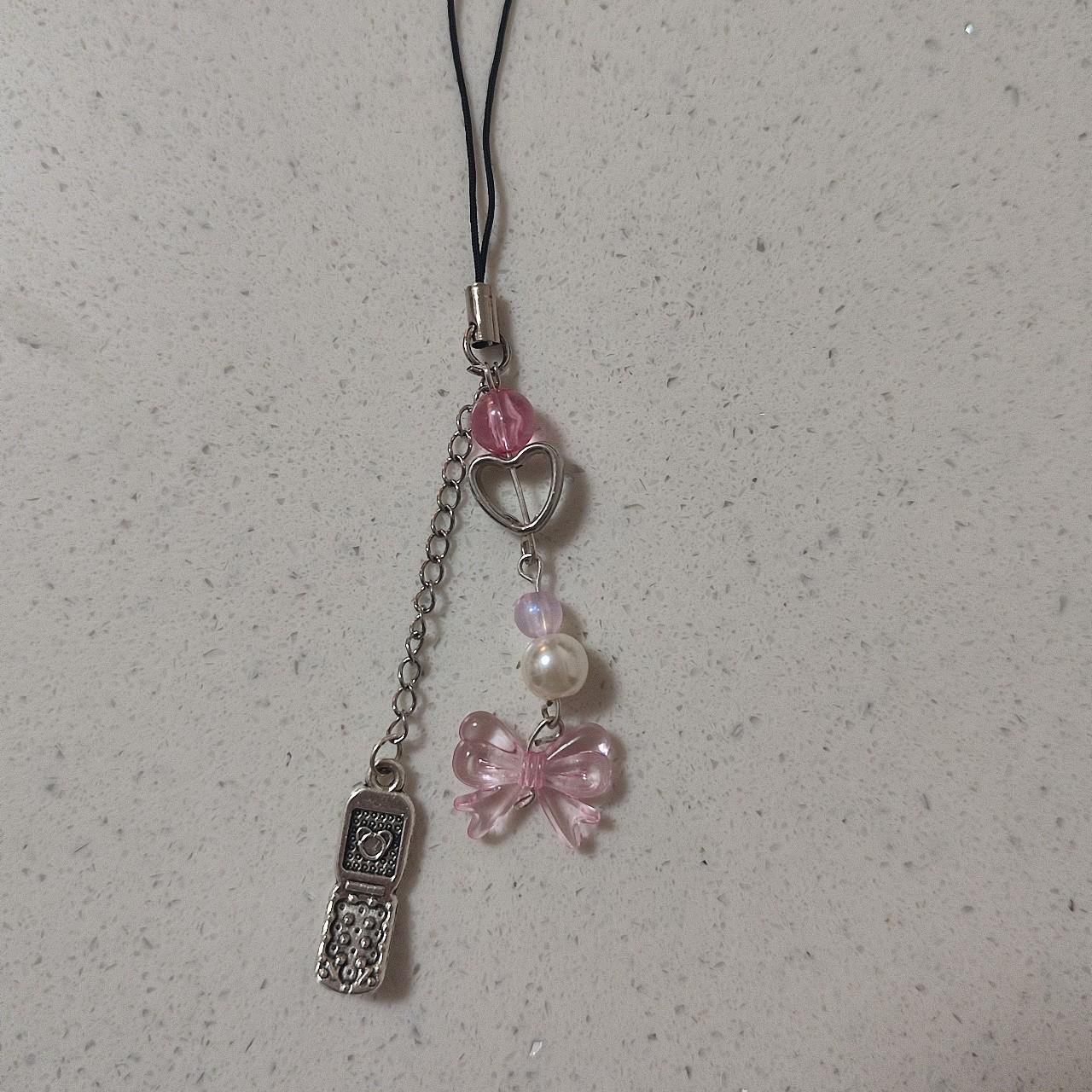 handmade pink bow phone charm💓🎀🌷 barbie core