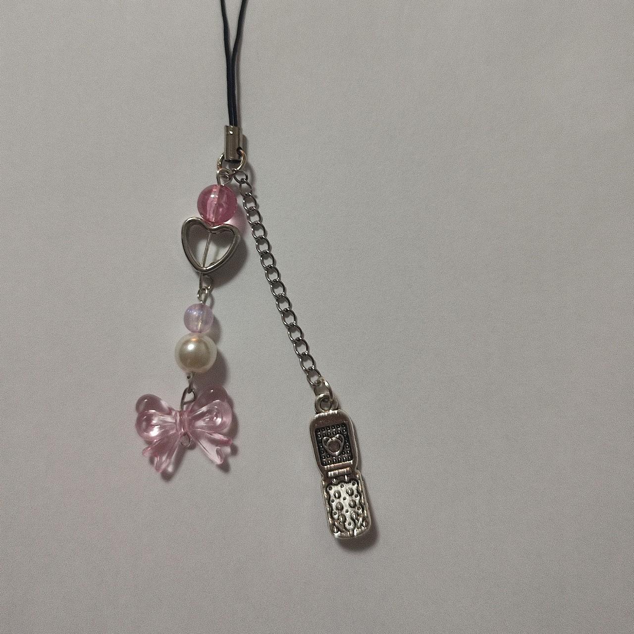 handmade pink bow phone charm💓🎀🌷 barbie core