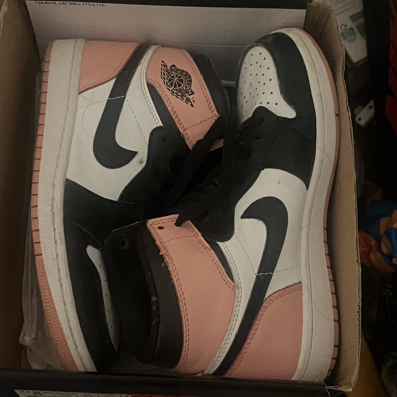 Jordan 1 high tops (pink) size 5.5uk Worn about 3/4... - Depop