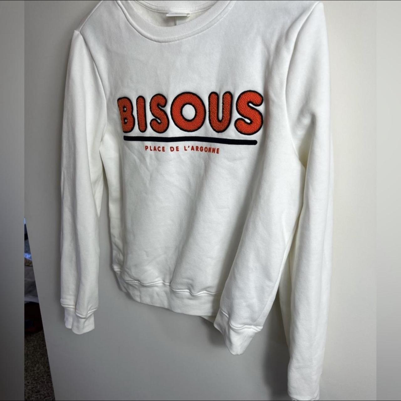 NWT H M Bisous Orange White Sweatshirt Pullover