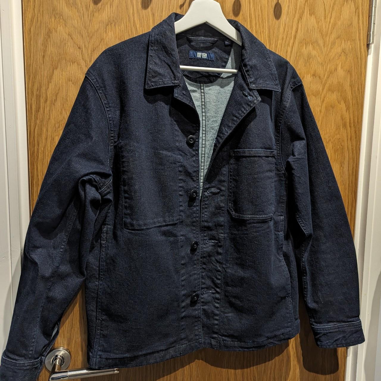 Uniqlo men's denim chore jacket, size XS (fits a... - Depop