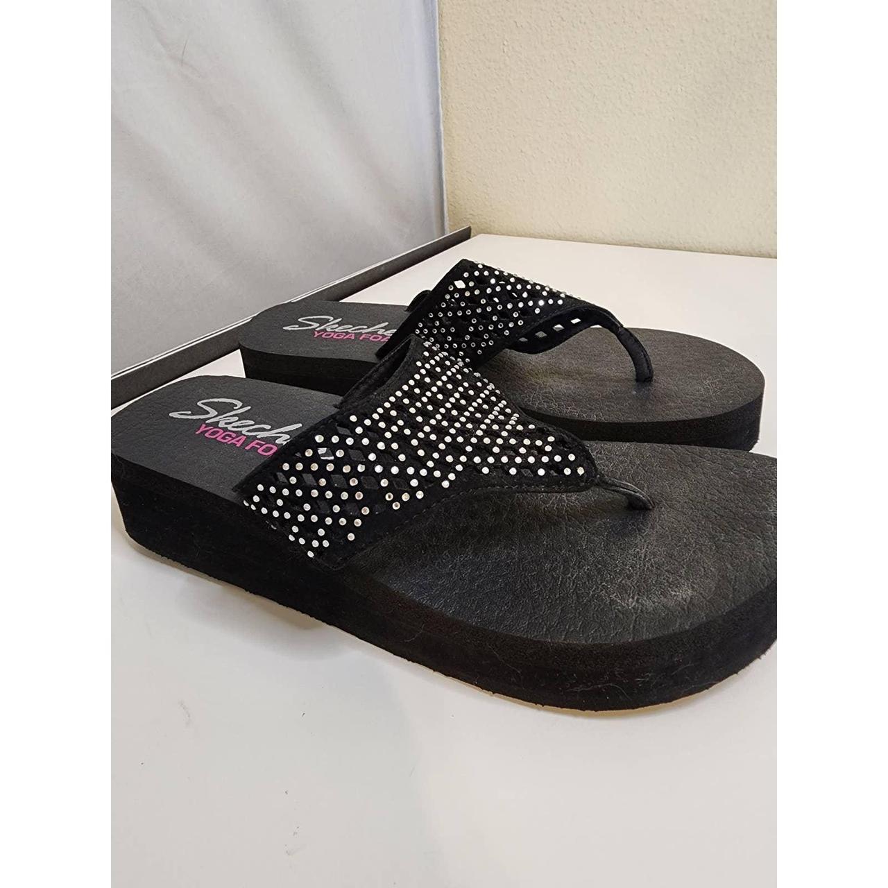 SKECHERS Yoga Foam Platform Flip Flop Sandals Size - Depop