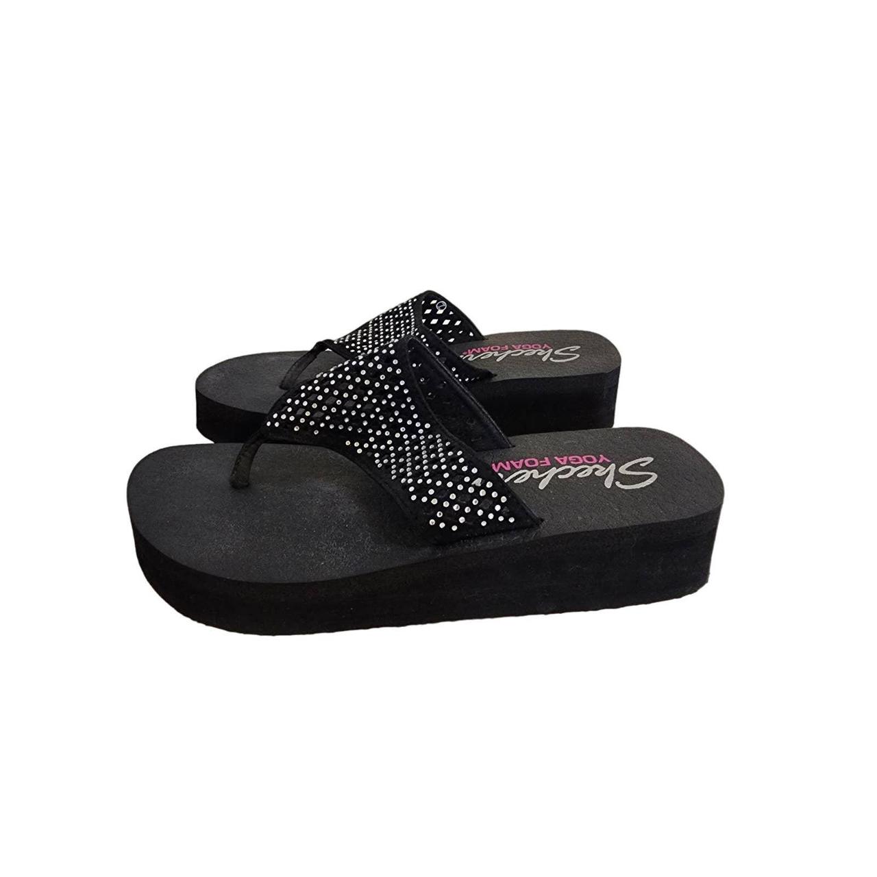 Outlet Skechers Vinyasa Pearl & Rhinestone Toe Post Sandal with Yoga Foam -  QVC UK