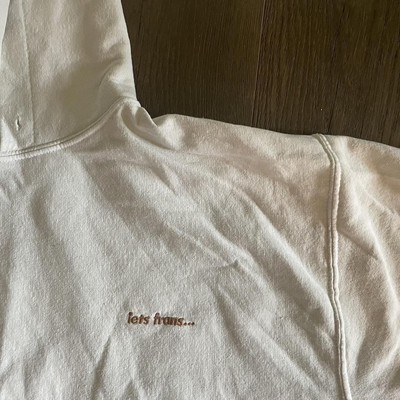 white iets frans hoodie in excellent condition, only... - Depop