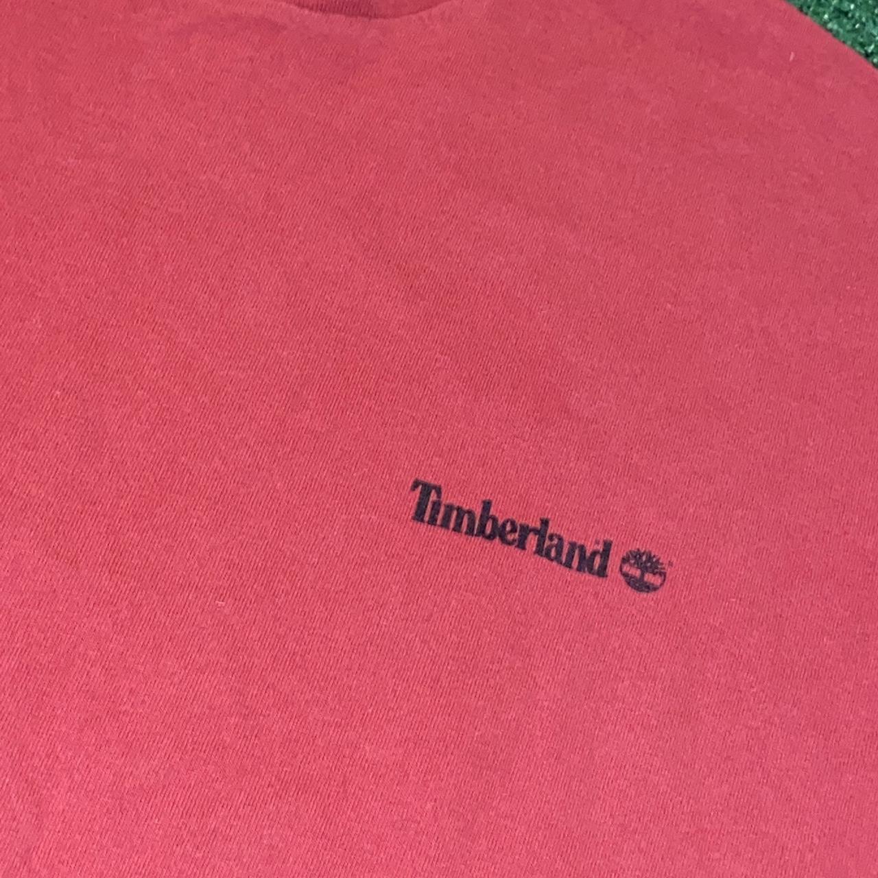 Timberland Men's Burgundy and Navy T-shirt (2)