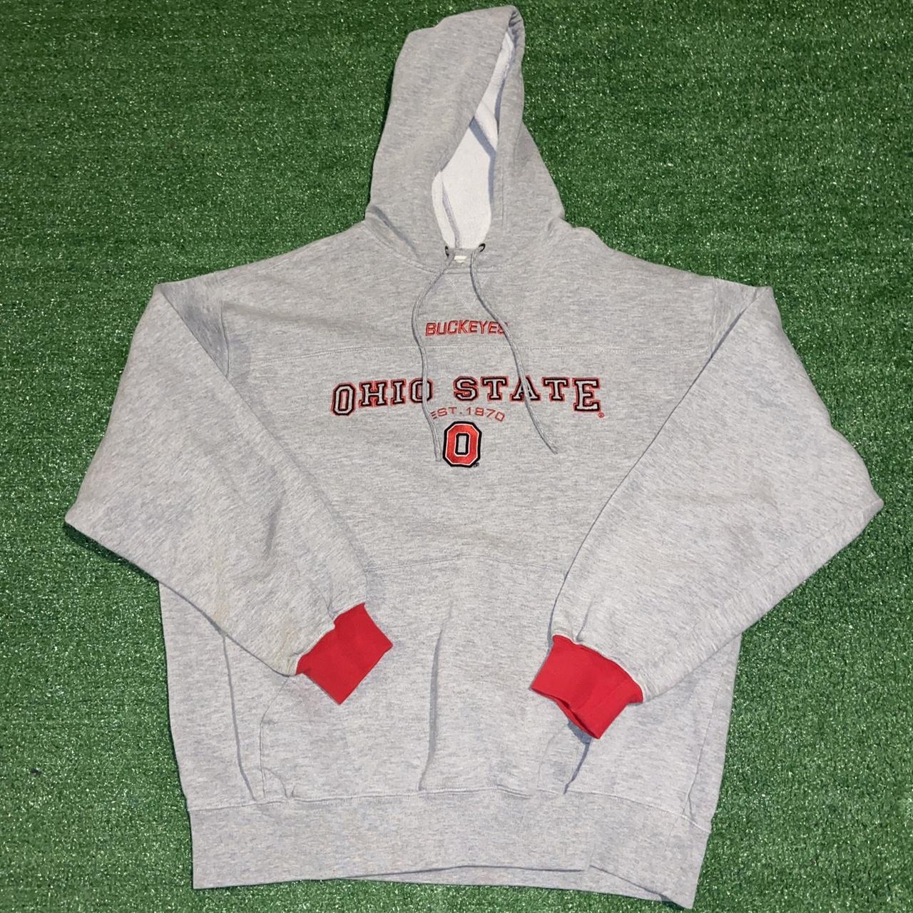 Men's Grey and Red Hoodie | Depop