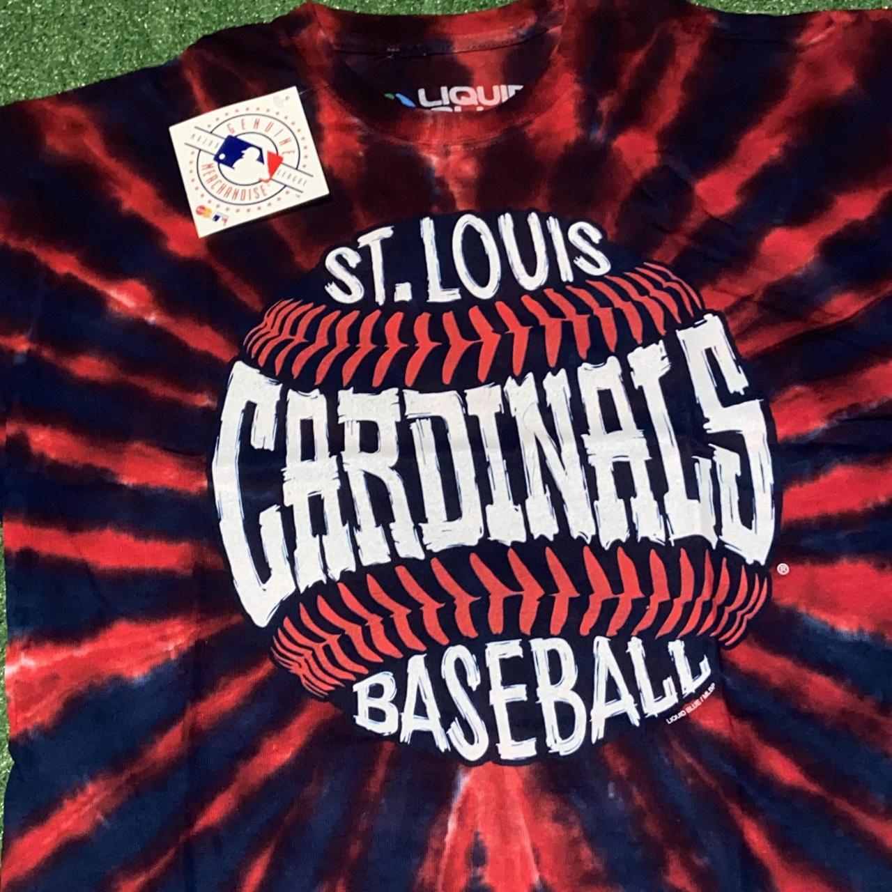 St Louis Cardinals Baseball Liquid Blue Shirt Size Large All Over