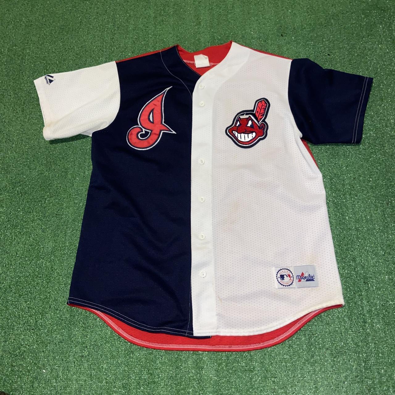 Majestic MLB Cleveland Indians Baseball Jersey - - Depop