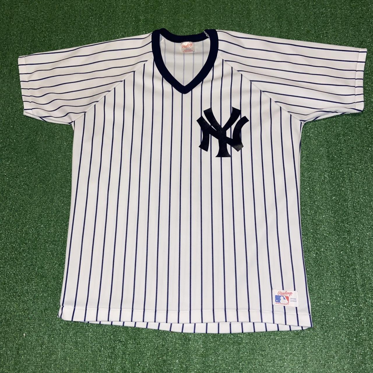 80s Vintage New York Yankees Pin Stripes Mlb Baseball Rawlings 