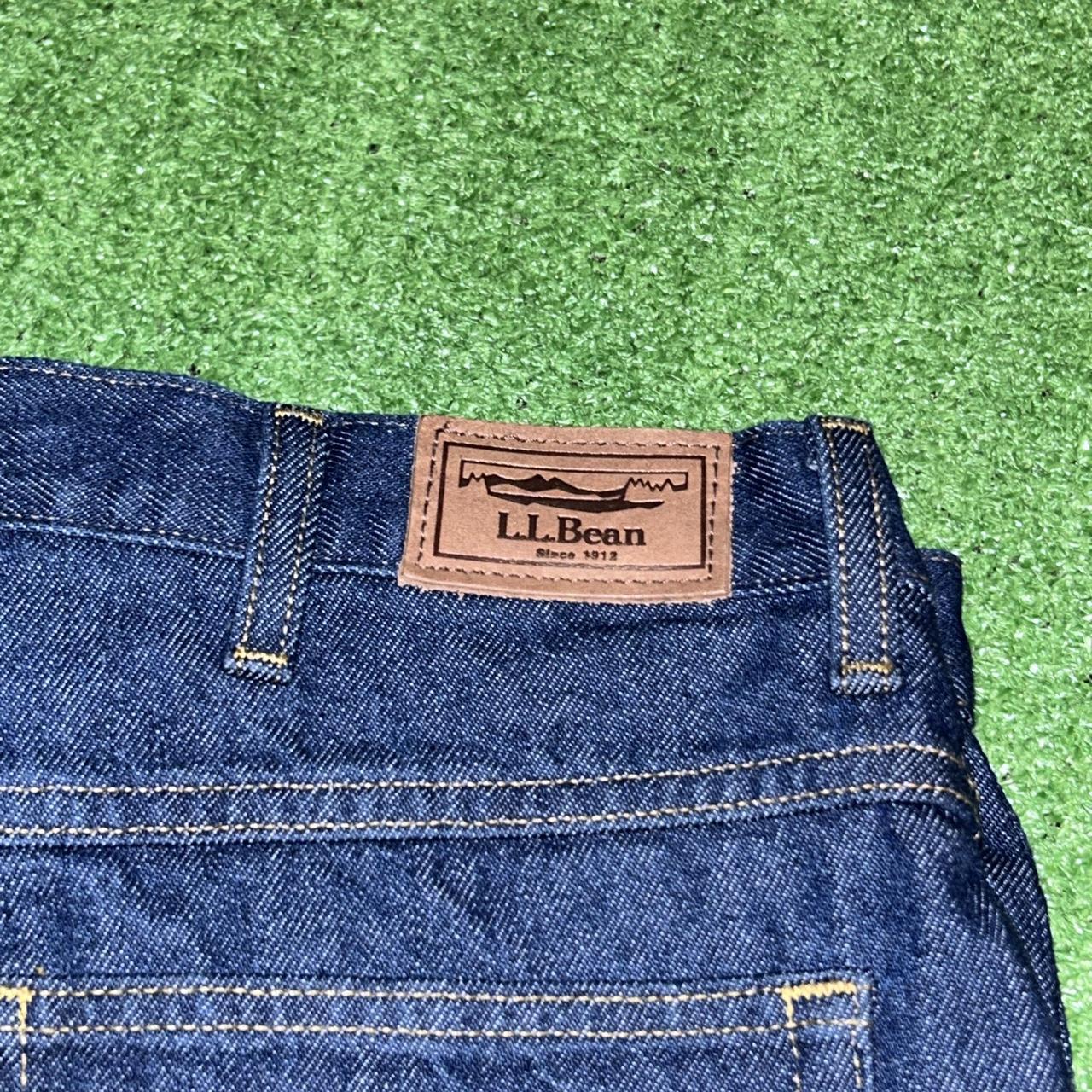 LL BEAN Casual Dark Blue Denim Jeans - Size 36 x 29 - Depop