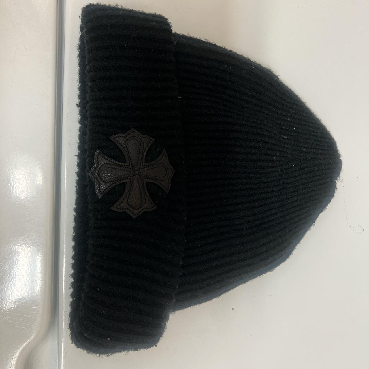 Black chrome beanie - Depop