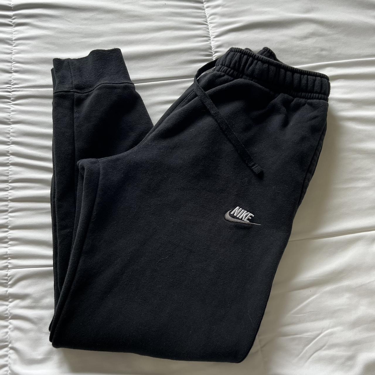 Vintage Embroidered Black Nike SweatPants Size - Depop