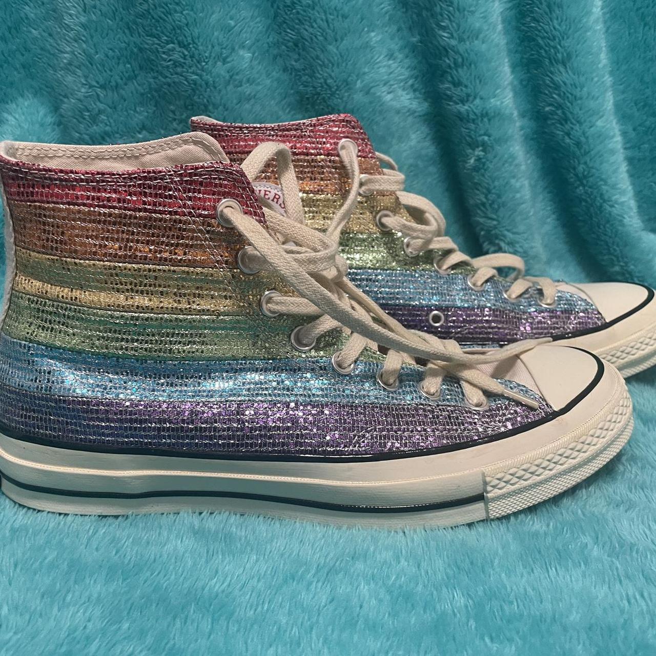 2018 Miley Cyrus Converse Pride High tops rainbow. Depop