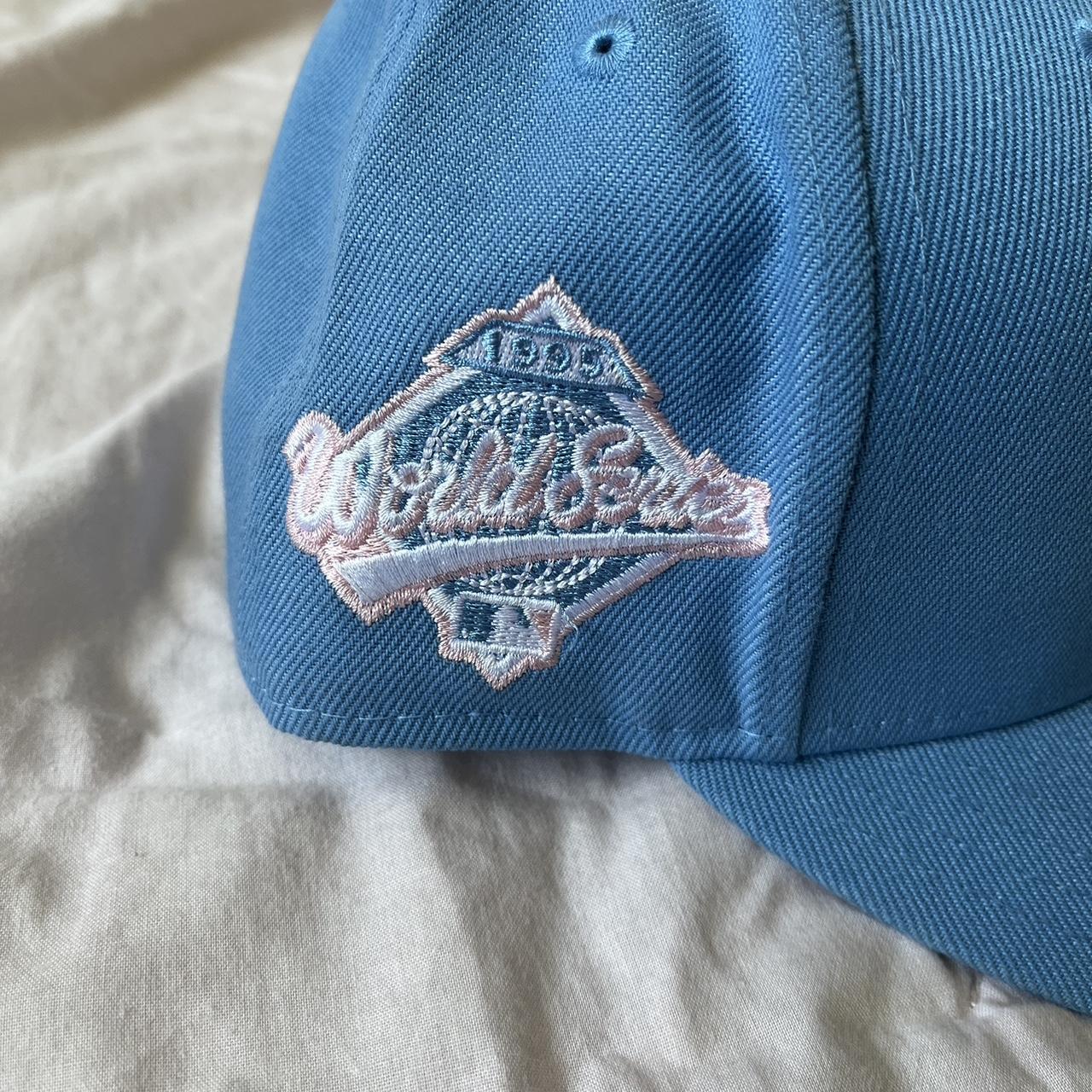 New Era Men's Blue and Pink Hat Depop